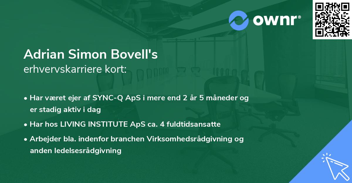 Adrian Simon Bovell's erhvervskarriere kort