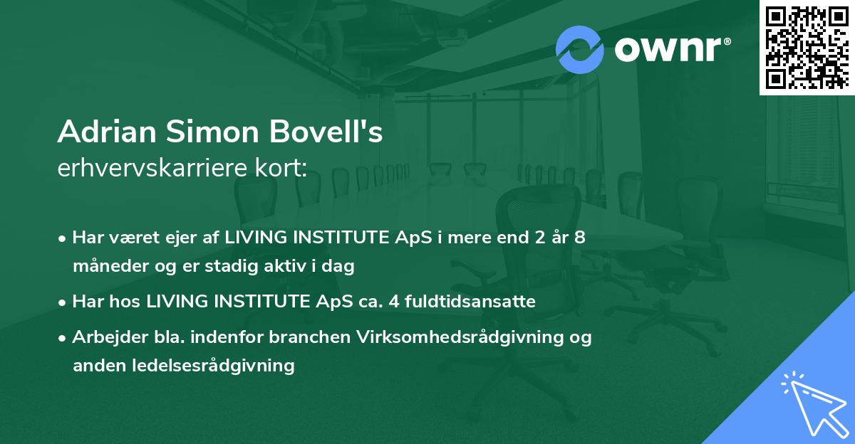Adrian Simon Bovell's erhvervskarriere kort