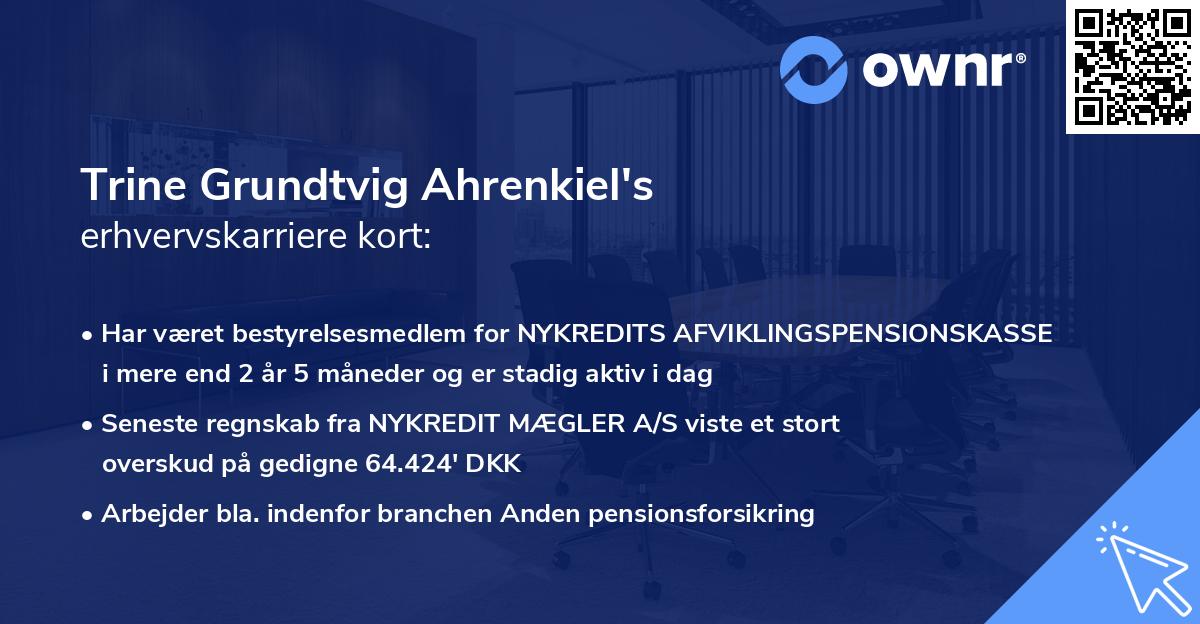 Trine Grundtvig Ahrenkiel's erhvervskarriere kort