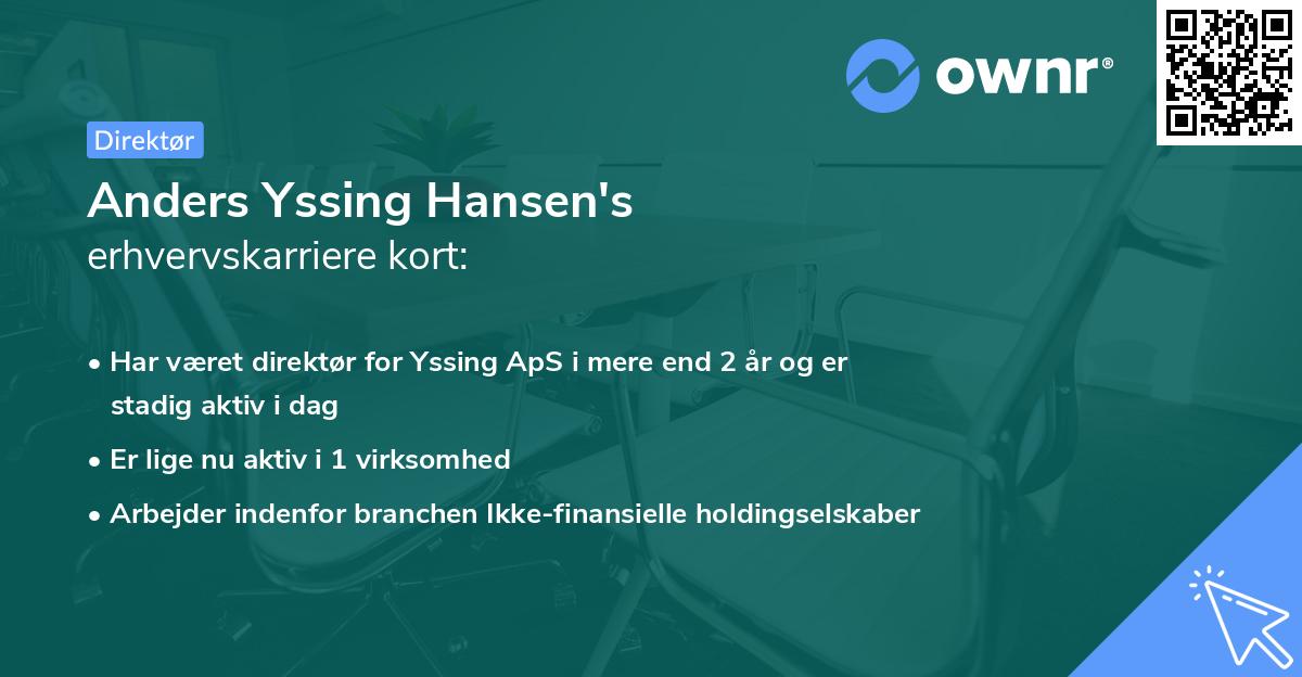 Anders Yssing Hansen's erhvervskarriere kort