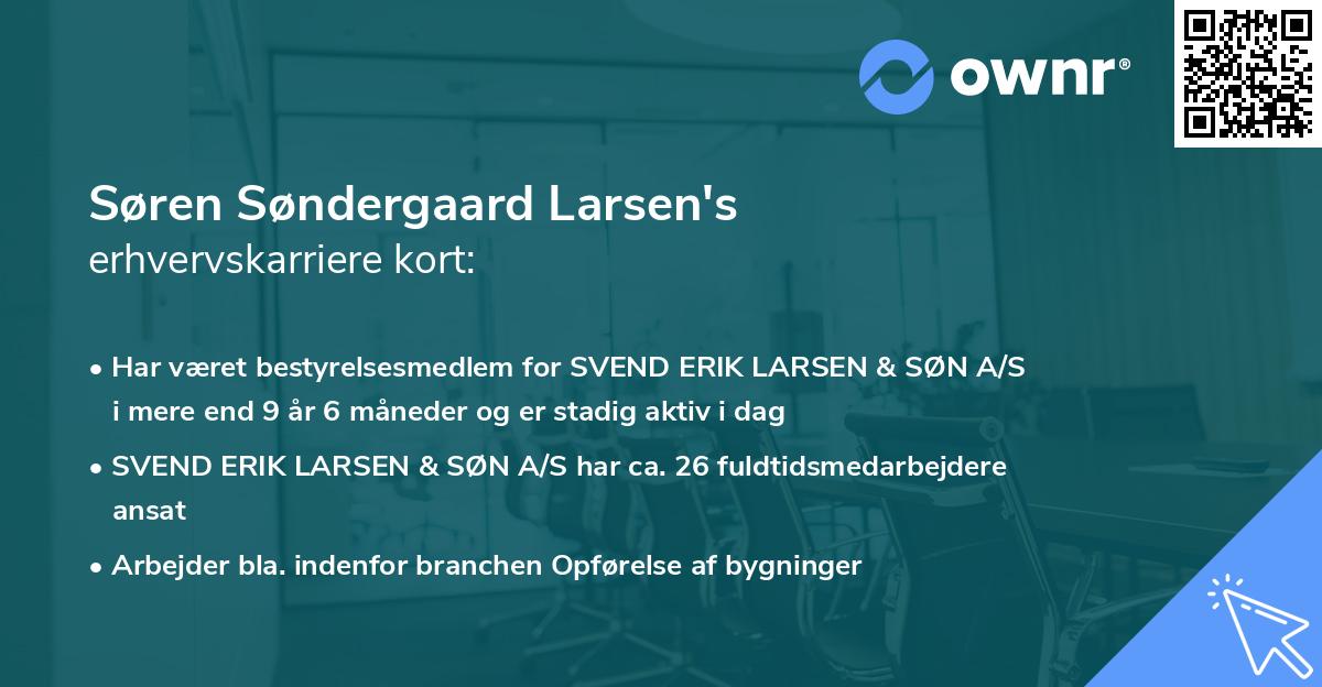 Søren Søndergaard Larsen's erhvervskarriere kort