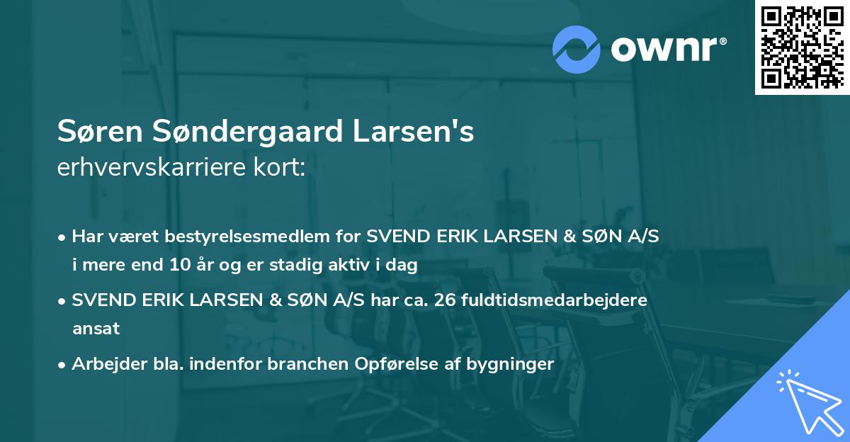 Søren Søndergaard Larsen's erhvervskarriere kort