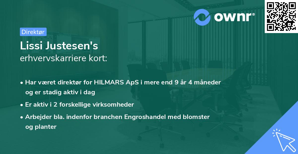 Lissi Justesen's erhvervskarriere kort