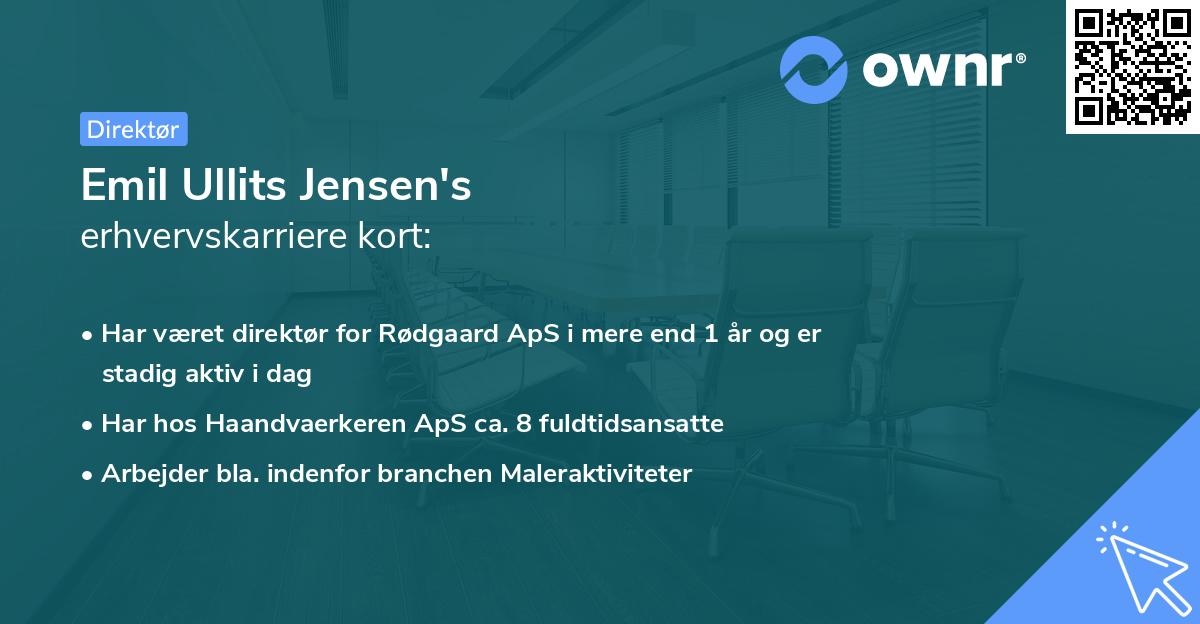 Emil Ullits Jensen's erhvervskarriere kort