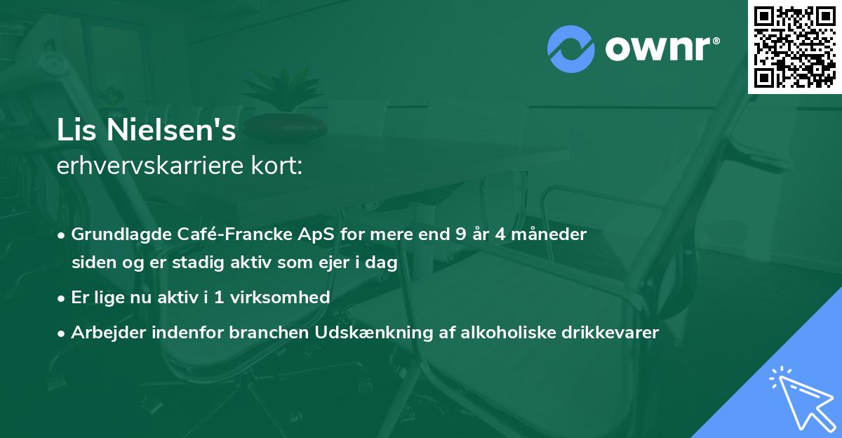 Lis Nielsen's erhvervskarriere kort