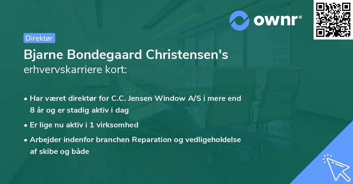 Bjarne Bondegaard Christensen's erhvervskarriere kort