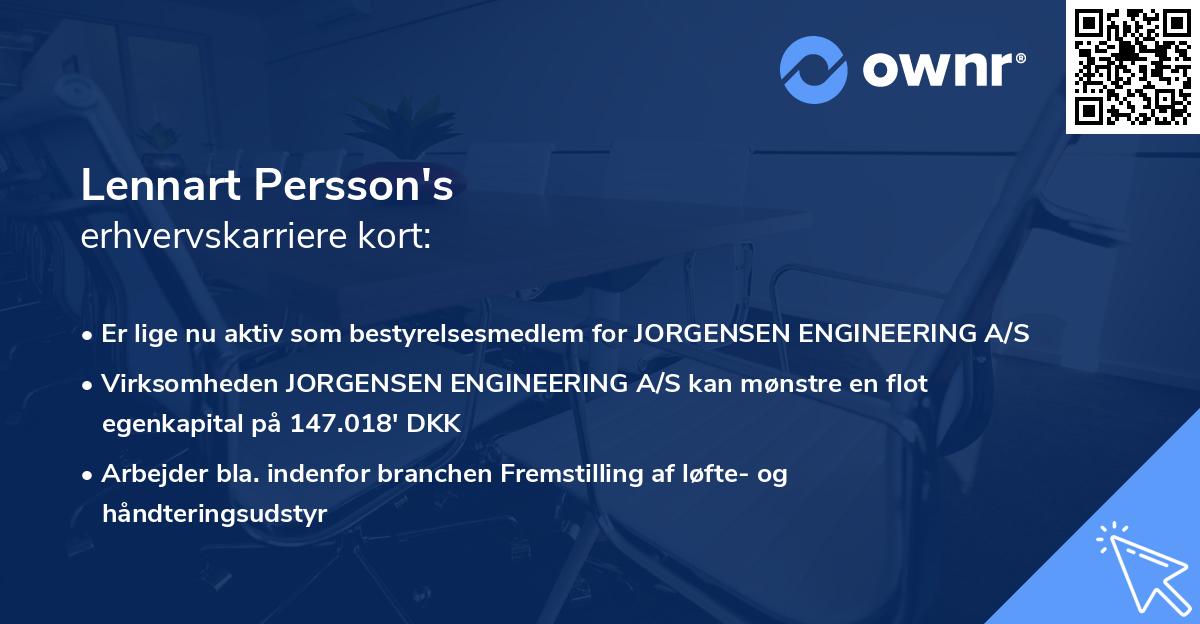 Lennart Persson's erhvervskarriere kort