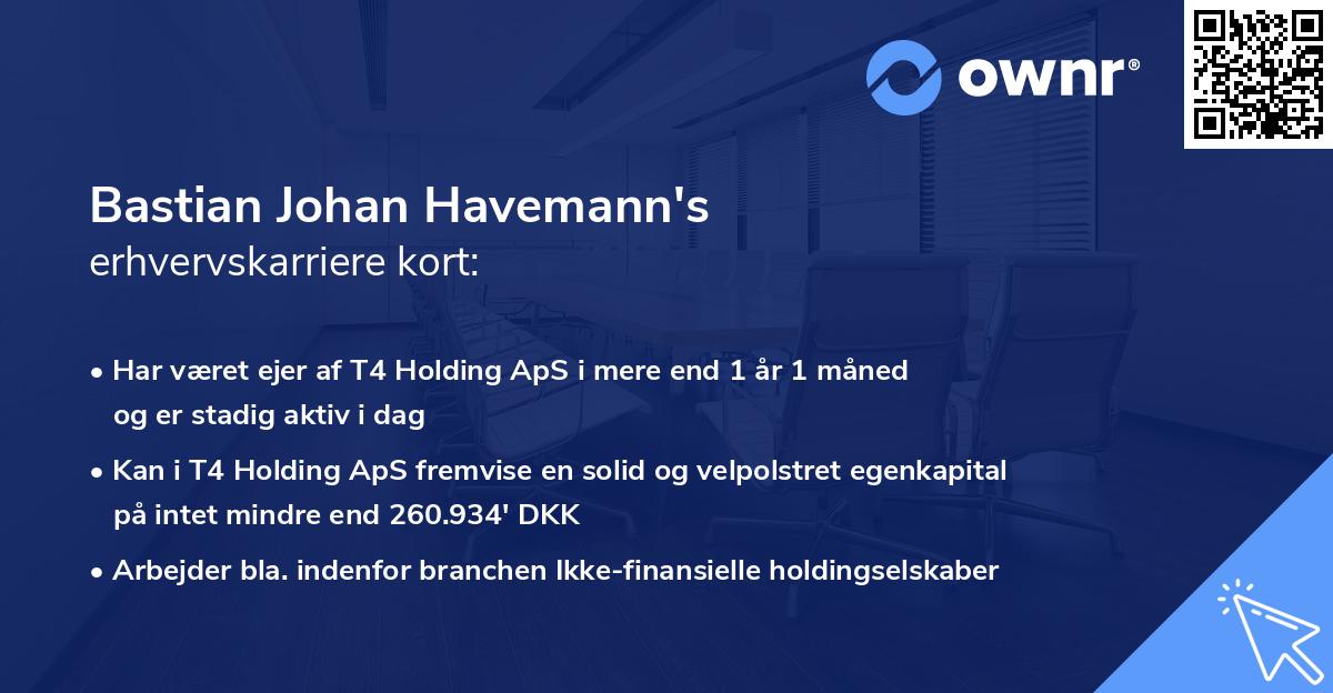 Bastian Johan Havemann's erhvervskarriere kort