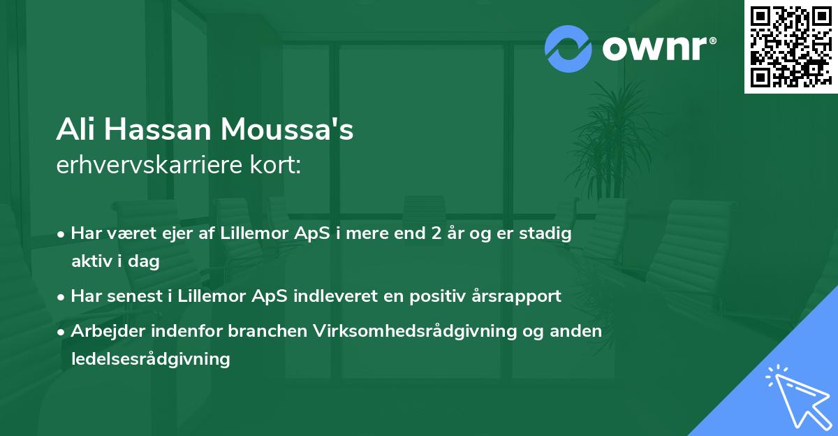Ali Hassan Moussa's erhvervskarriere kort