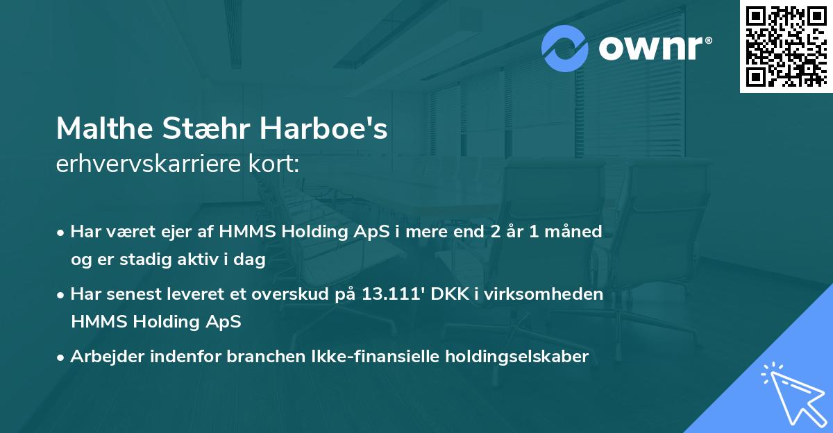 Malthe Stæhr Harboe's erhvervskarriere kort