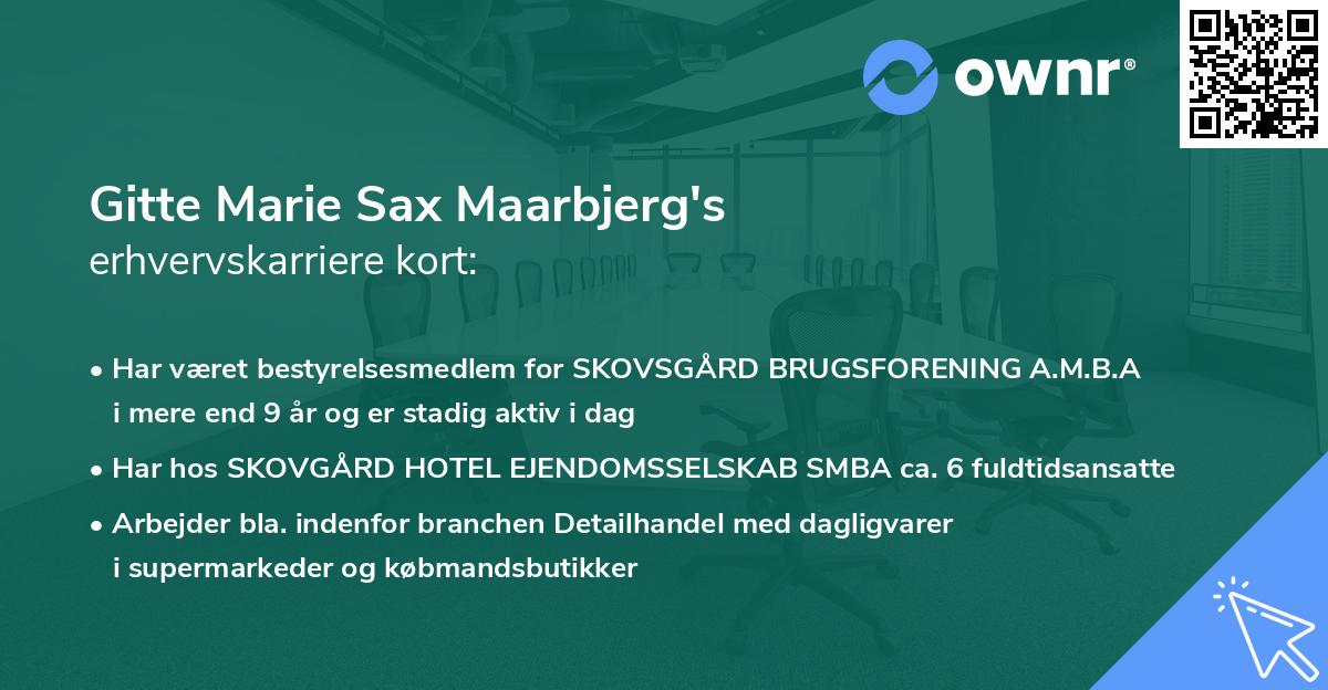 Gitte Marie Sax Maarbjerg's erhvervskarriere kort
