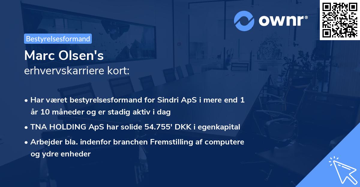 Marc Olsen's erhvervskarriere kort