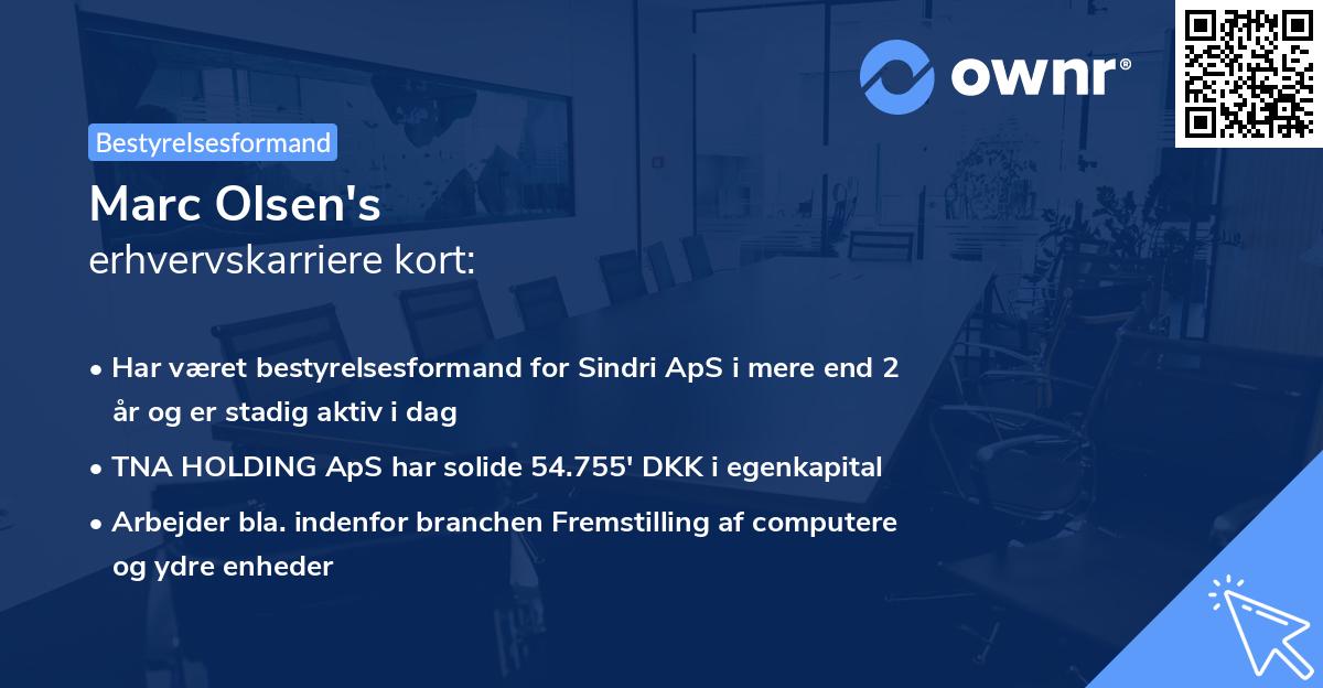 Marc Olsen's erhvervskarriere kort