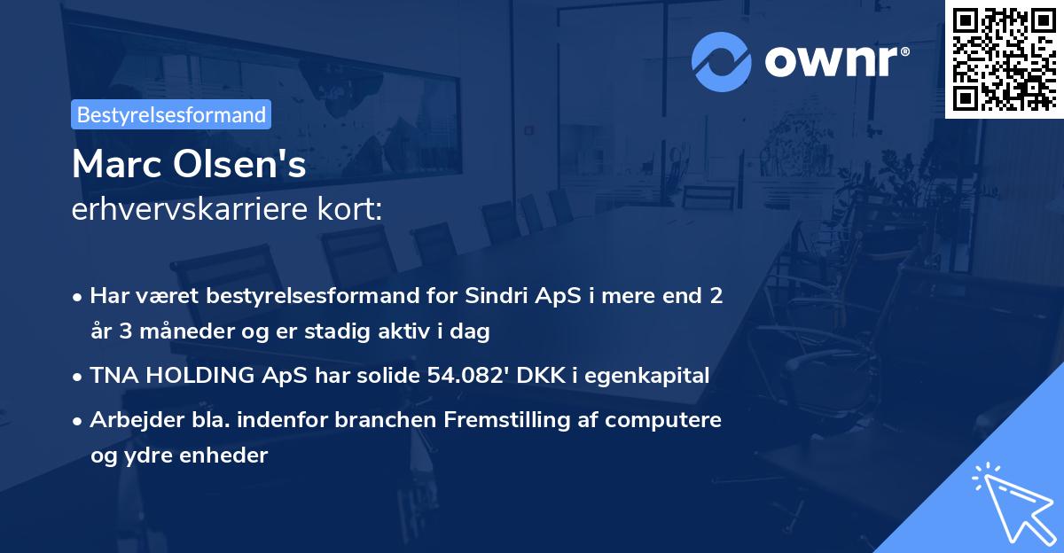Marc Olsen's erhvervskarriere kort