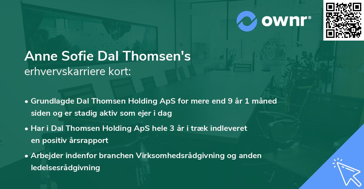 Anne Sofie Dal Thomsen's erhvervskarriere kort