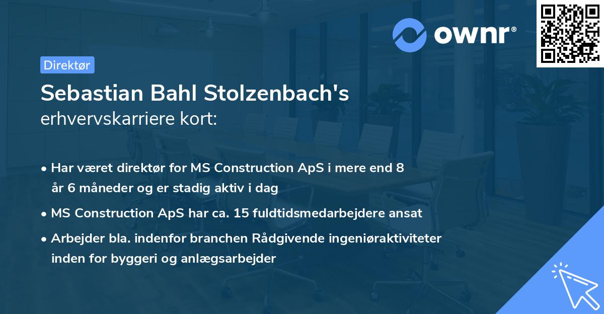 Sebastian Bahl Stolzenbach's erhvervskarriere kort