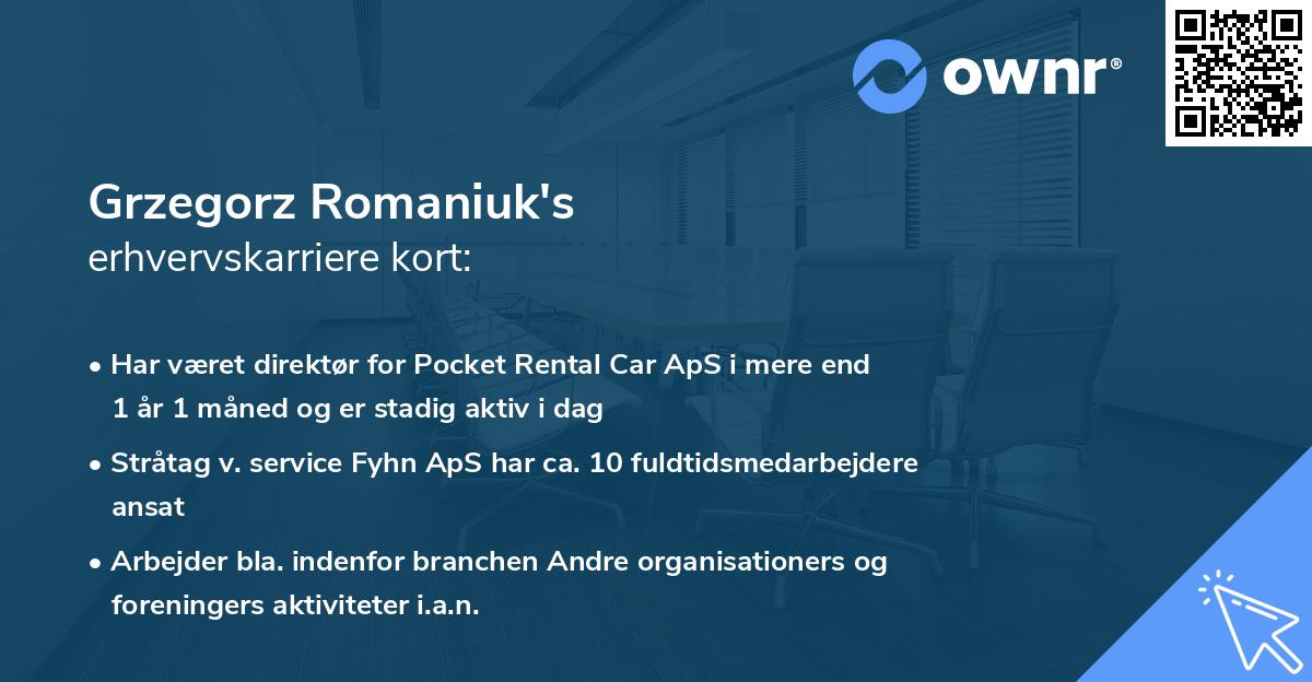 Grzegorz Romaniuk's erhvervskarriere kort