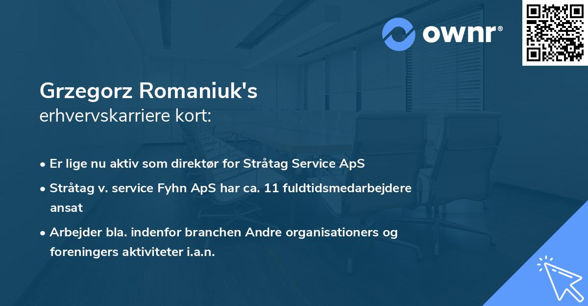 Grzegorz Romaniuk's erhvervskarriere kort