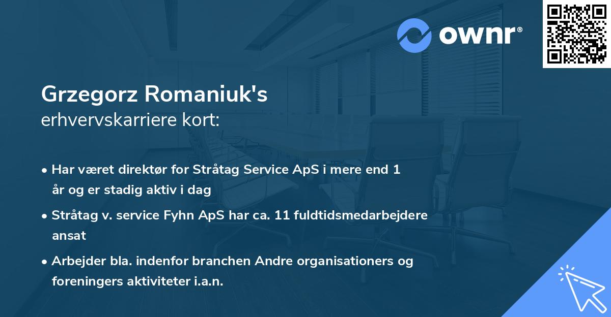 Grzegorz Romaniuk's erhvervskarriere kort