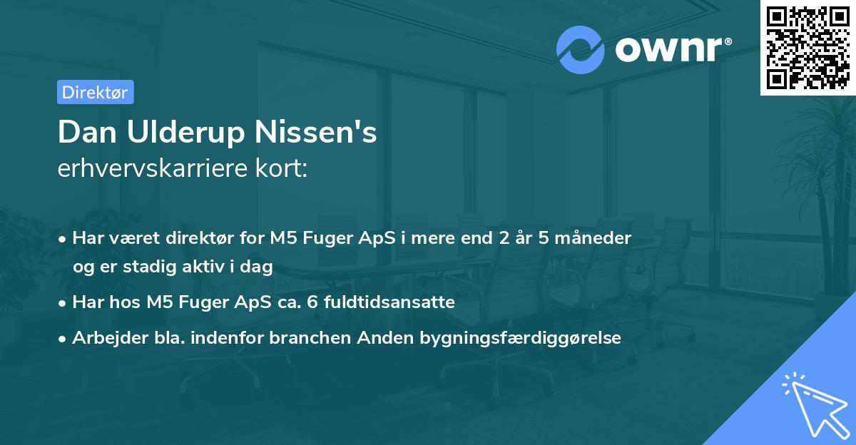 Dan Ulderup Nissen's erhvervskarriere kort
