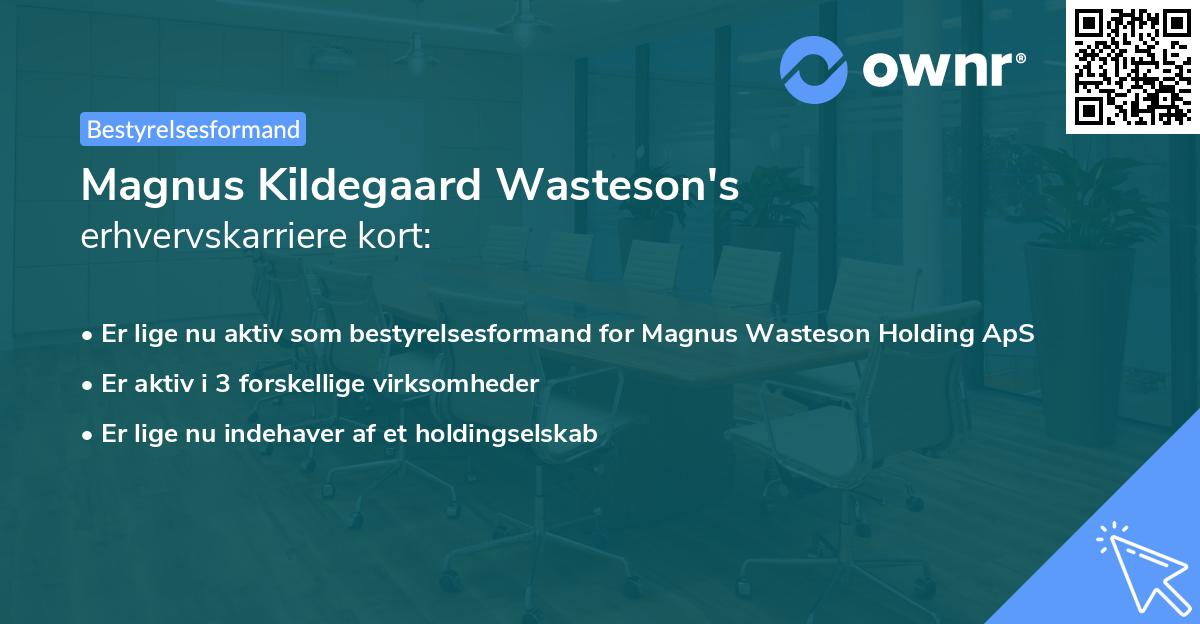 Magnus Kildegaard Wasteson's erhvervskarriere kort