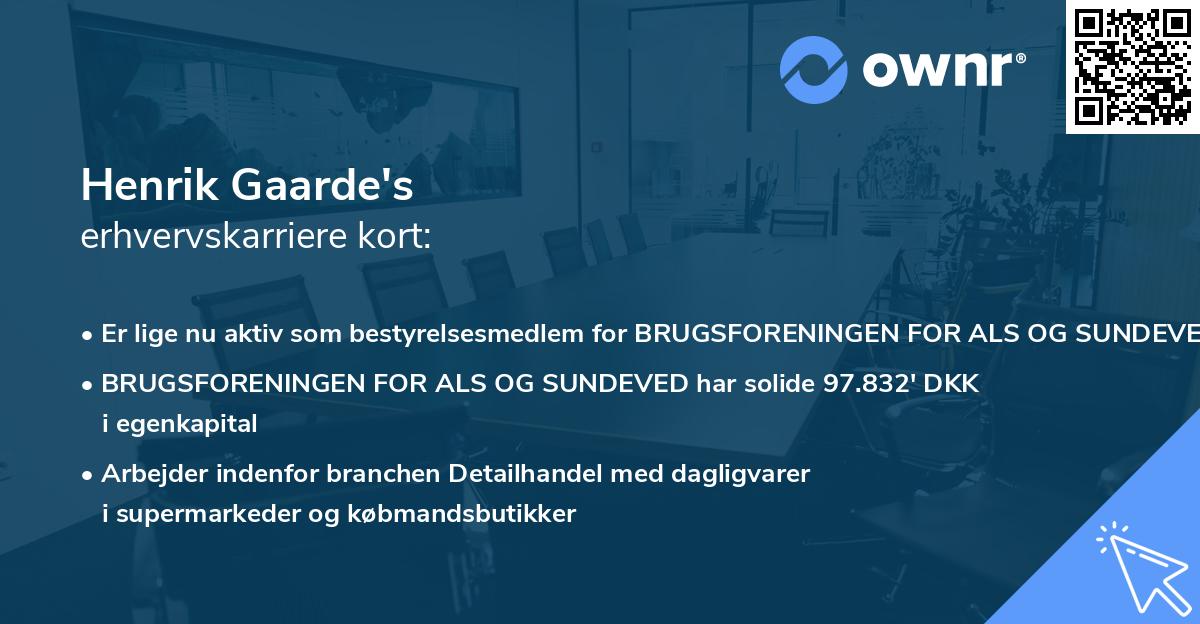 Henrik Gaarde's erhvervskarriere kort