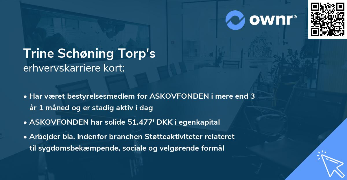 Trine Schøning Torp's erhvervskarriere kort