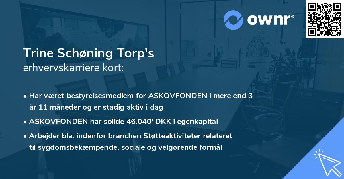 Trine Schøning Torp's erhvervskarriere kort