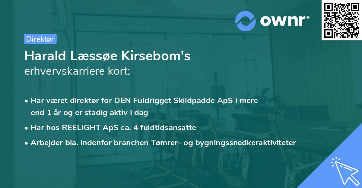 Harald Læssøe Kirsebom's erhvervskarriere kort