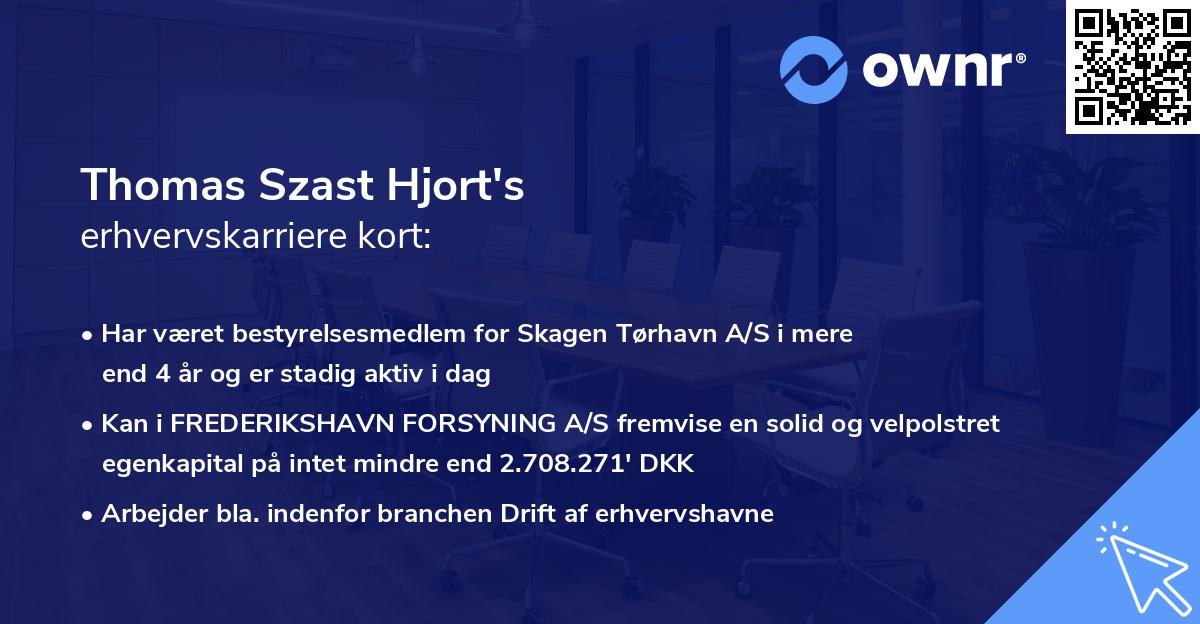 Thomas Szast Hjort's erhvervskarriere kort