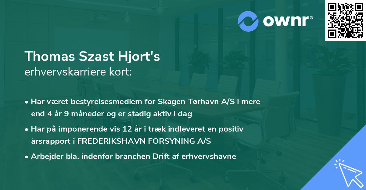 Thomas Szast Hjort's erhvervskarriere kort