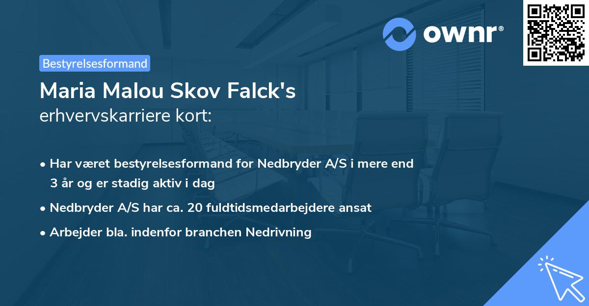 Maria Malou Skov Falck's erhvervskarriere kort