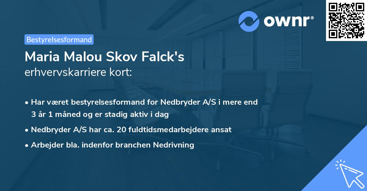 Maria Malou Skov Falck's erhvervskarriere kort