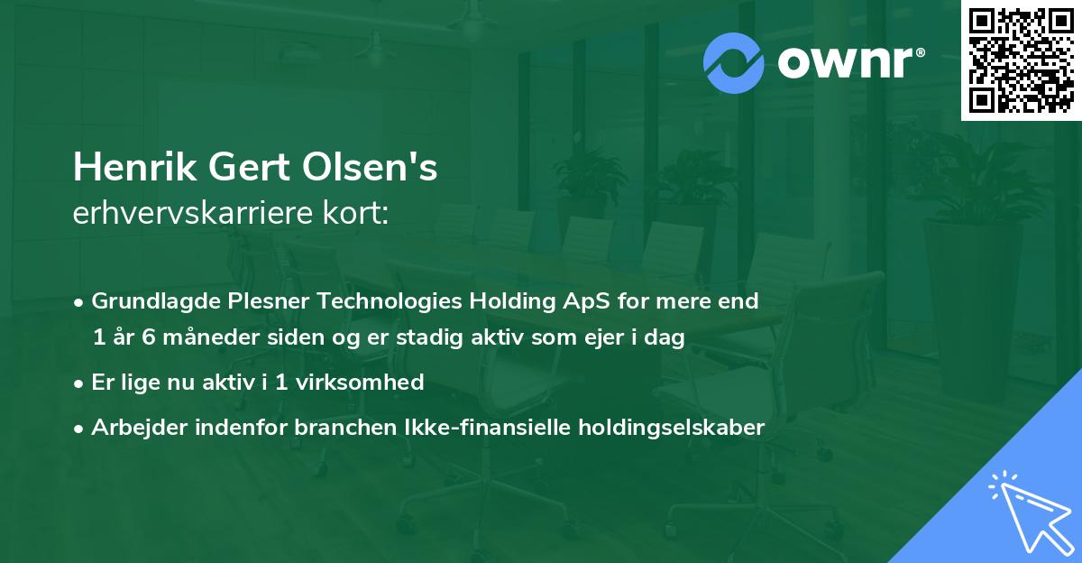 Henrik Gert Olsen's erhvervskarriere kort