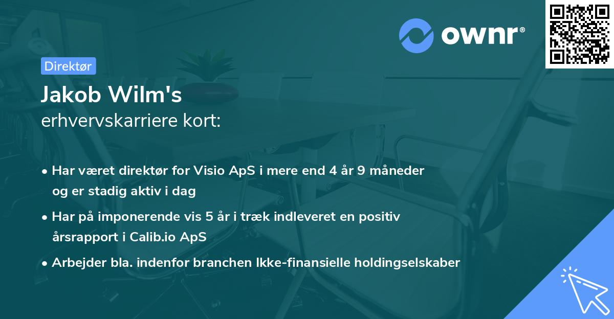 Jakob Wilm's erhvervskarriere kort