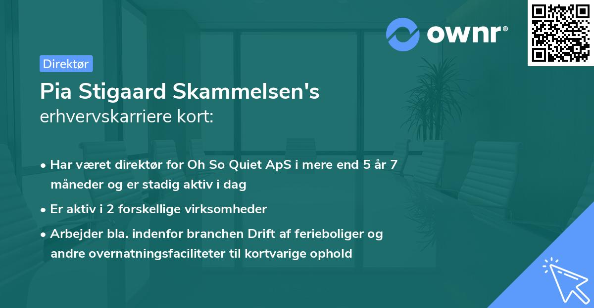 Pia Stigaard Skammelsen's erhvervskarriere kort