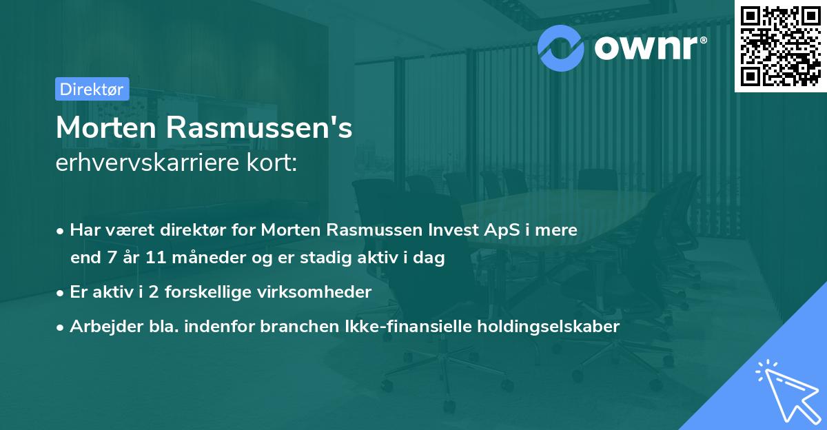 Morten Rasmussen's erhvervskarriere kort