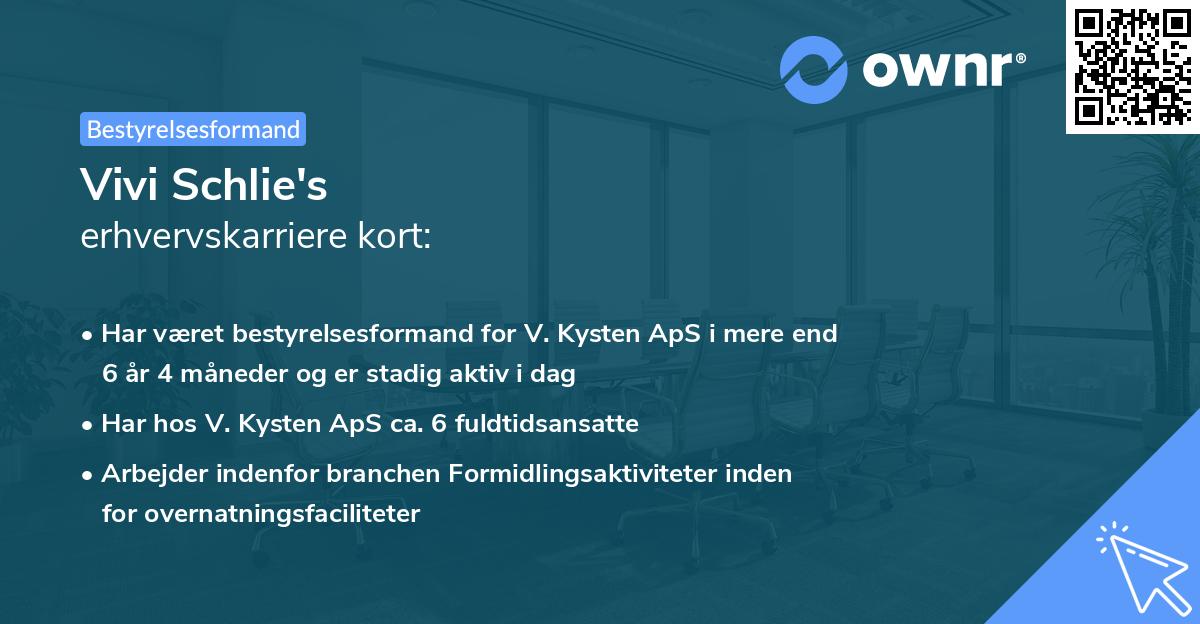 Vivi Schlie's erhvervskarriere kort