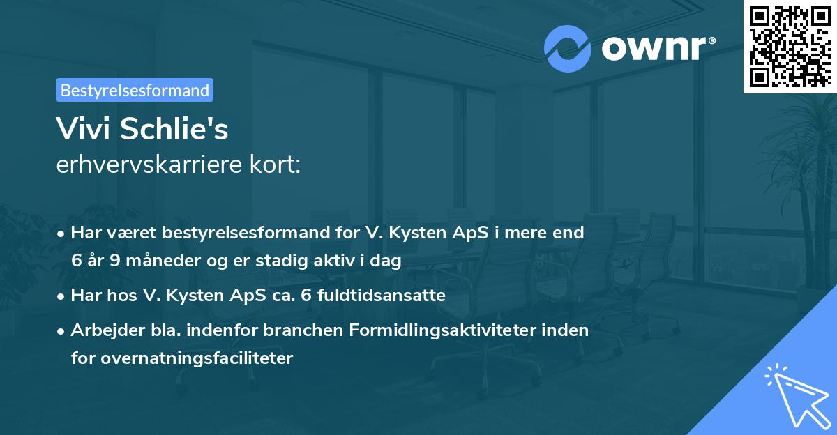 Vivi Schlie's erhvervskarriere kort