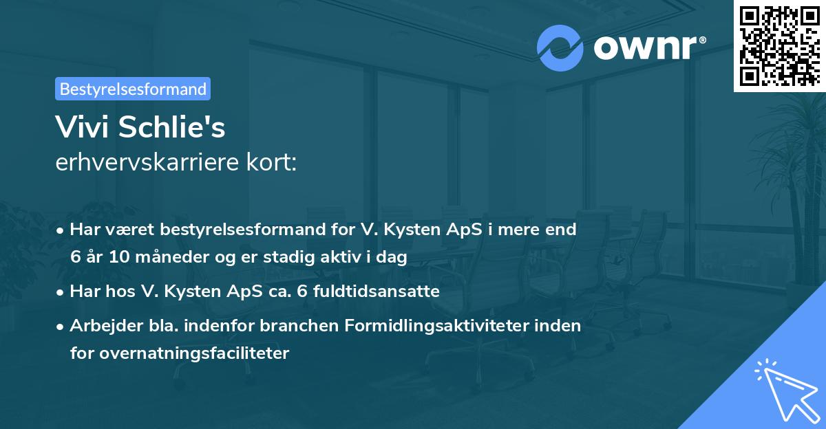 Vivi Schlie's erhvervskarriere kort