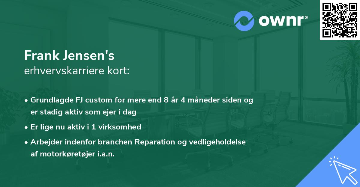 Frank Jensen's erhvervskarriere kort