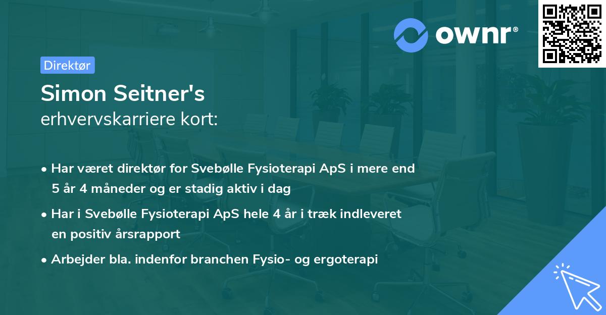 Simon Seitner's erhvervskarriere kort