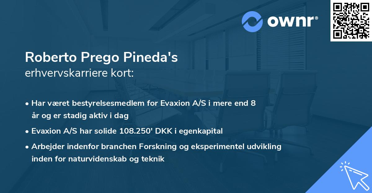 Roberto Prego Pineda's erhvervskarriere kort