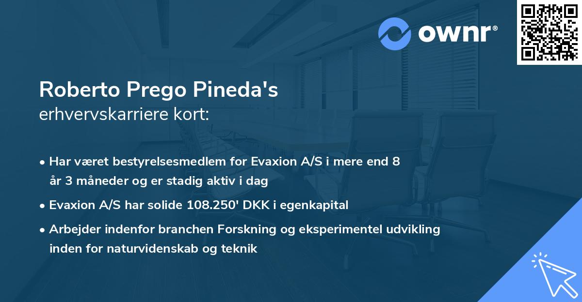 Roberto Prego Pineda's erhvervskarriere kort