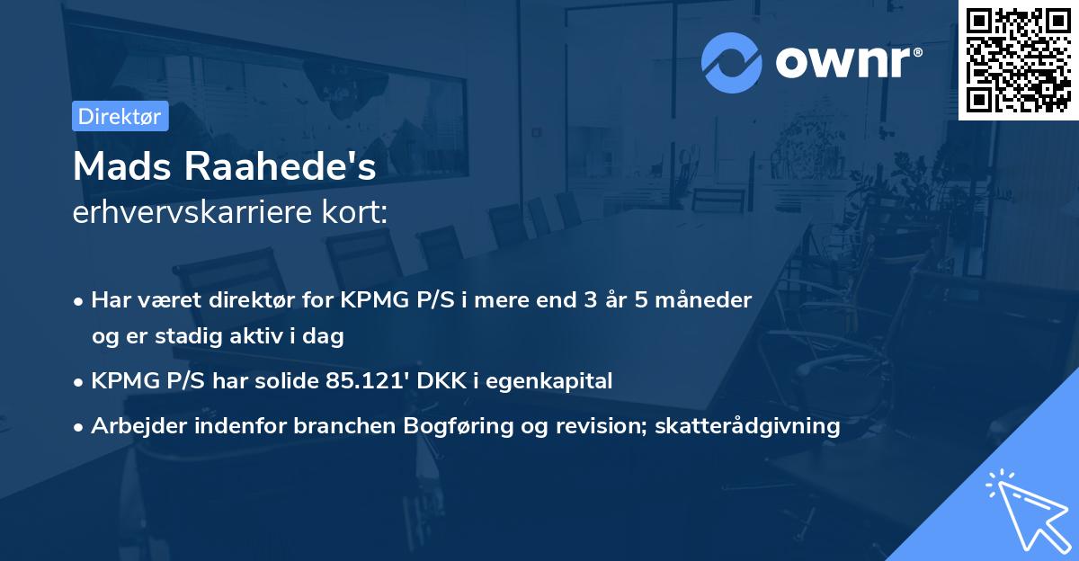 Mads Raahede's erhvervskarriere kort