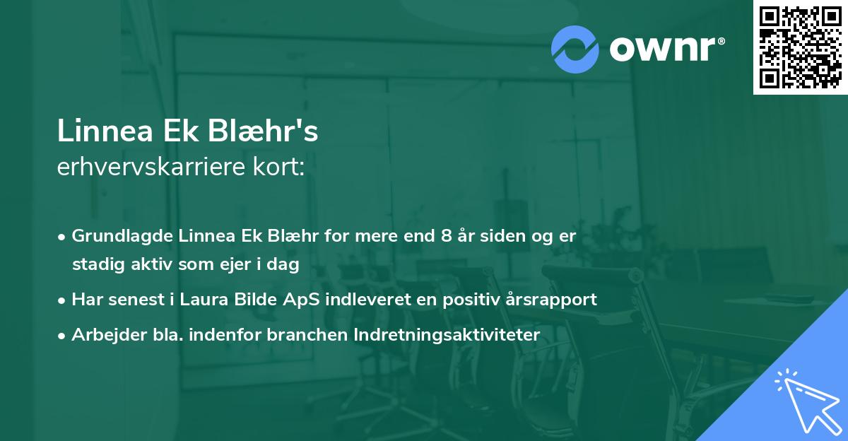 Linnea Ek Blæhr's erhvervskarriere kort