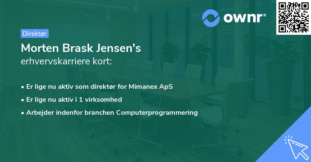 Morten Brask Jensen's erhvervskarriere kort