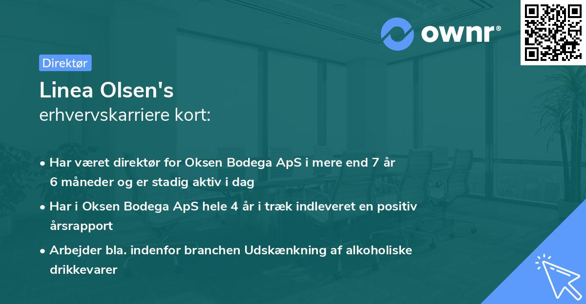 Linea Olsen's erhvervskarriere kort