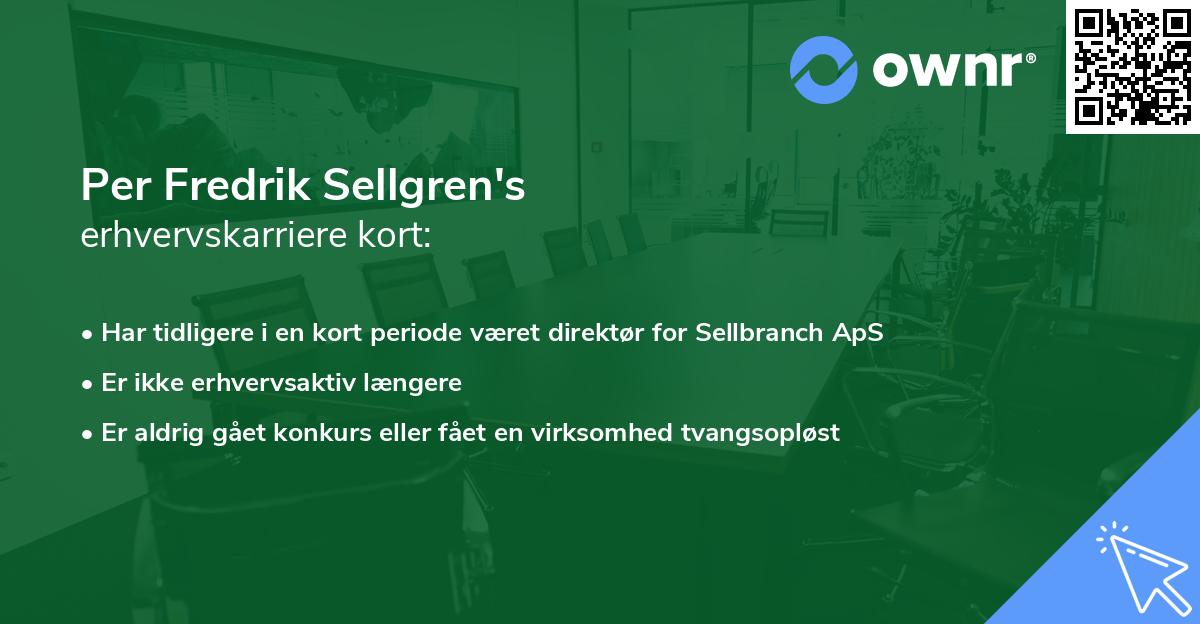 Per Fredrik Sellgren's erhvervskarriere kort