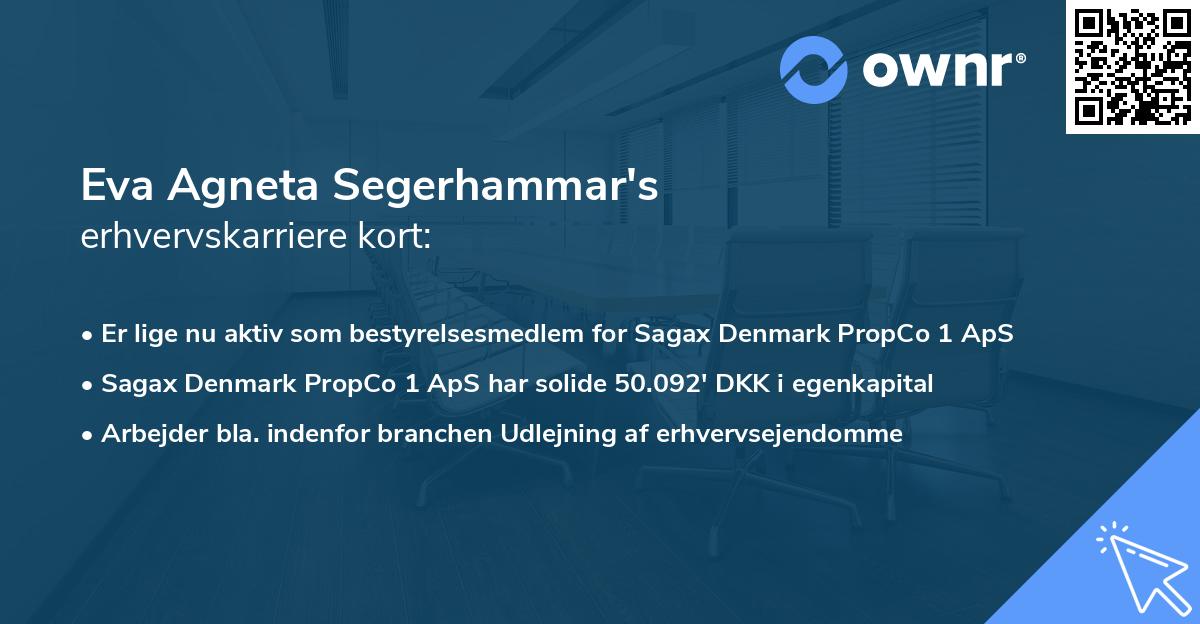 Eva Agneta Segerhammar's erhvervskarriere kort